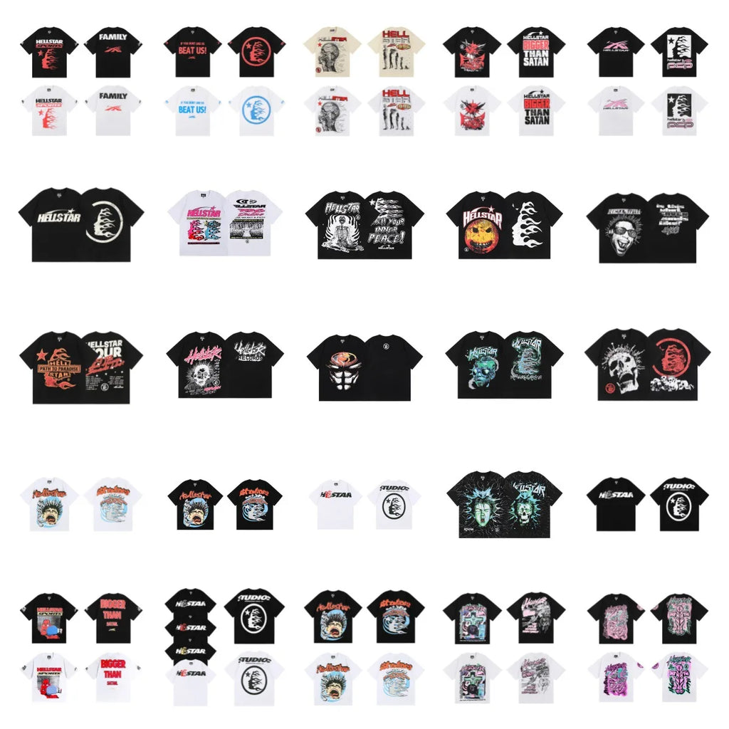 Beautiful High Street Retro Letter Print Pure Cotton High Quality Casual Loose Men's and Women's Short-sleeved T-shirts