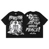Beautiful High Street Retro Letter Print Pure Cotton High Quality Casual Loose Men's and Women's Short-sleeved T-shirts