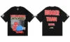 Beautiful High Street Retro Letter Print Pure Cotton High Quality Casual Loose Men's and Women's Short-sleeved T-shirts
