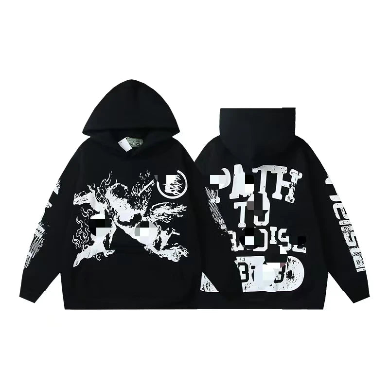 2026 Hot Sale 11In Stock Fast Shipping High Quality 100% Cotton Hop Hell Star Hoodies Dtg Printing 1to 1 Hell Star Sweatsuit