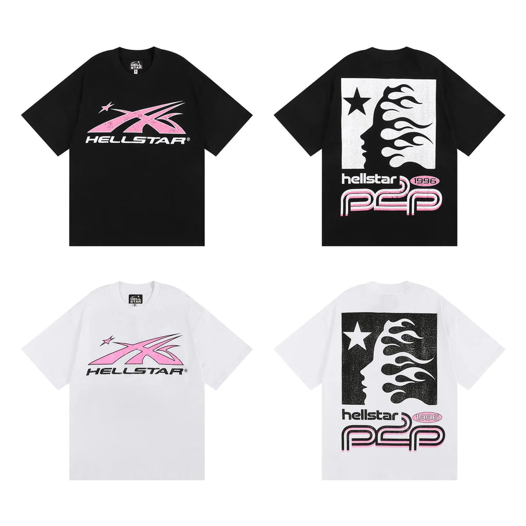 Beautiful High Street Retro Letter Print Pure Cotton High Quality Casual Loose Men's and Women's Short-sleeved T-shirts