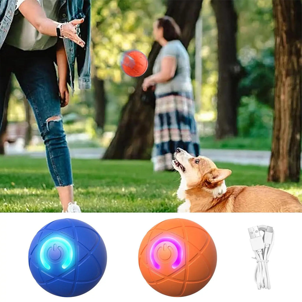 Dog Toy Ball Interactive Rolling Ball Auto Moving Dog Toy Two Modes Rechargeable Automatic Ball Pet Toy Supplies for Dog Puppy