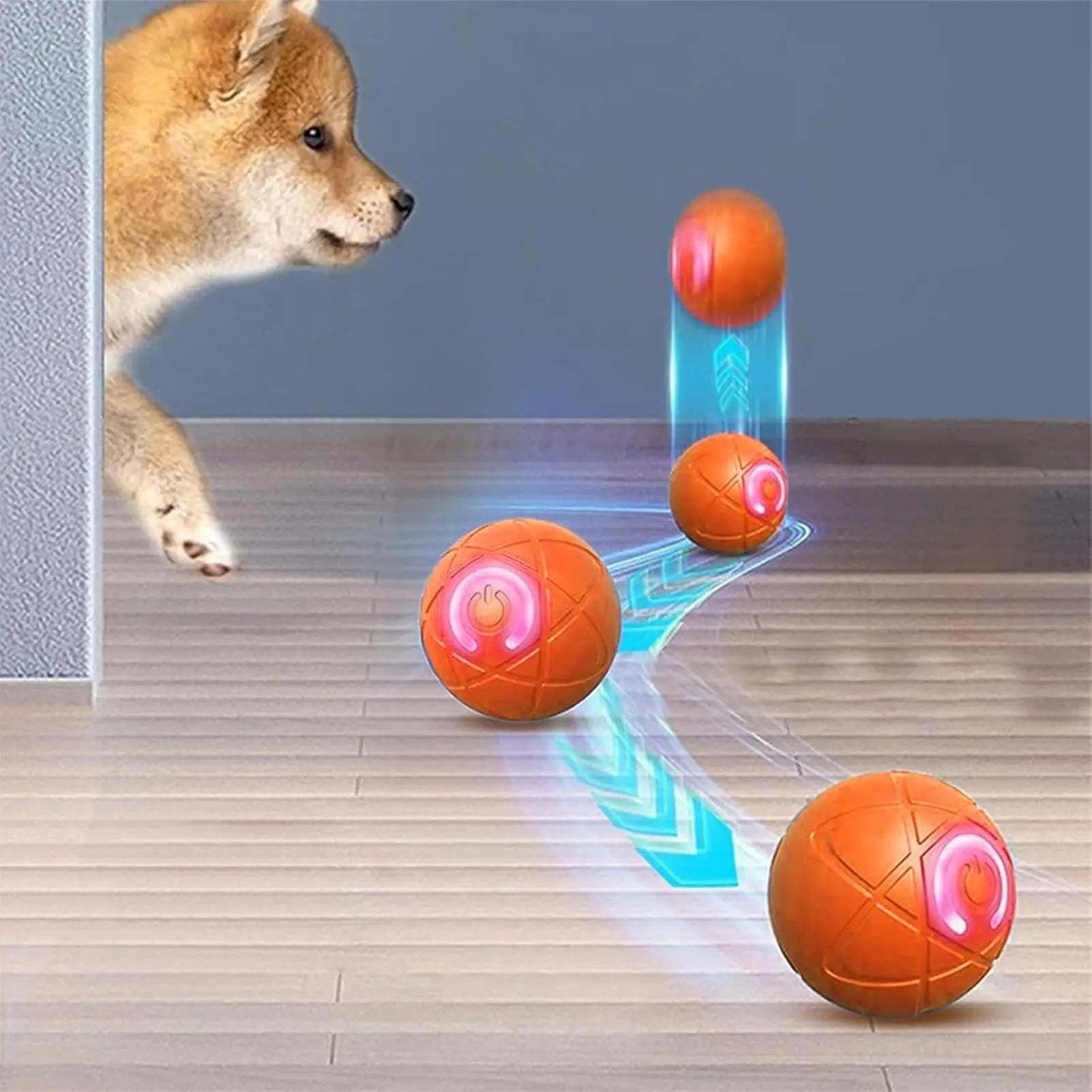 Dog Toy Ball Interactive Rolling Ball Auto Moving Dog Toy Two Modes Rechargeable Automatic Ball Pet Toy Supplies for Dog Puppy