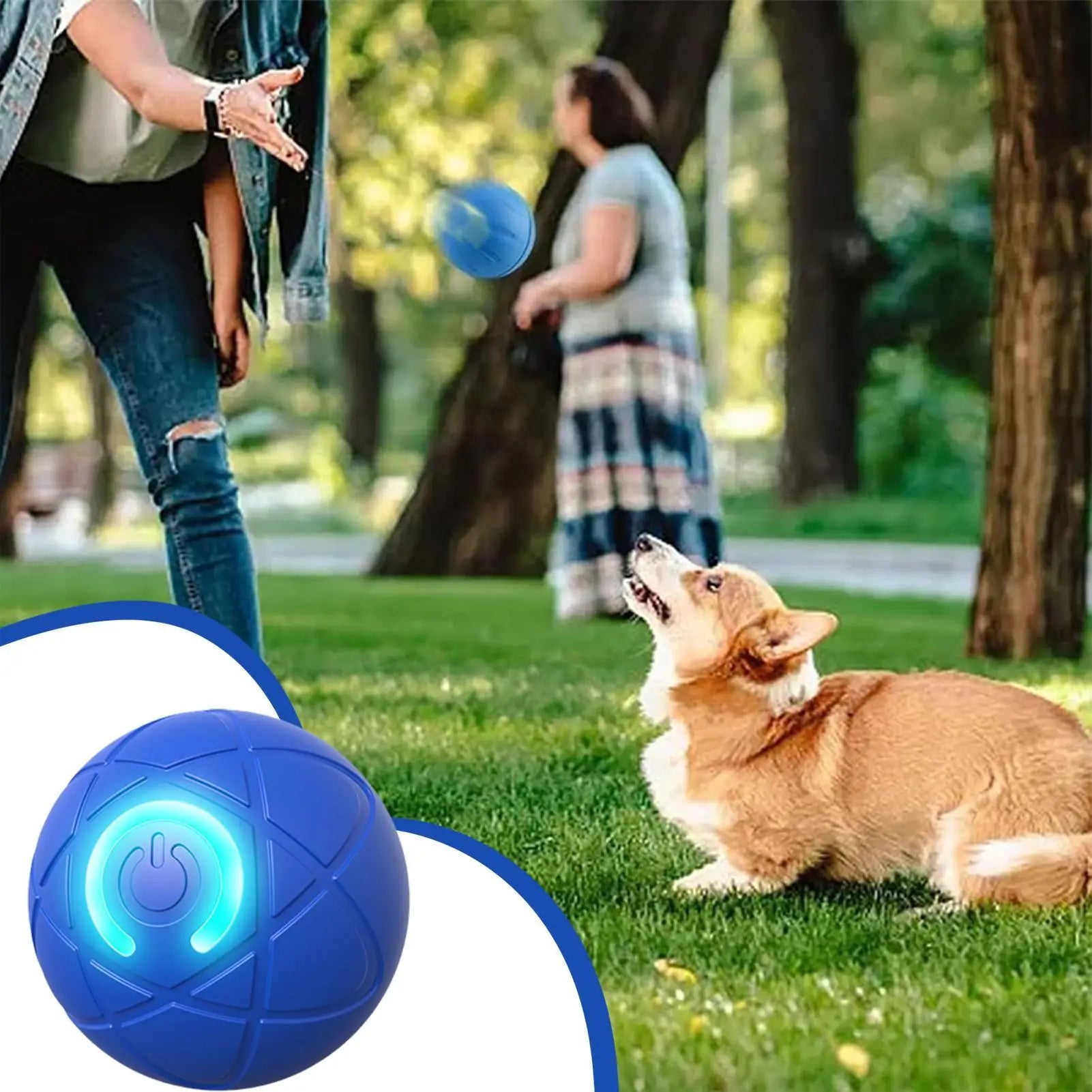 Dog Toy Ball Interactive Rolling Ball Auto Moving Dog Toy Two Modes Rechargeable Automatic Ball Pet Toy Supplies for Dog Puppy